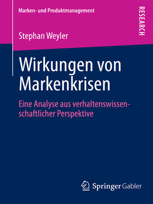 cover image of Wirkungen von Markenkrisen